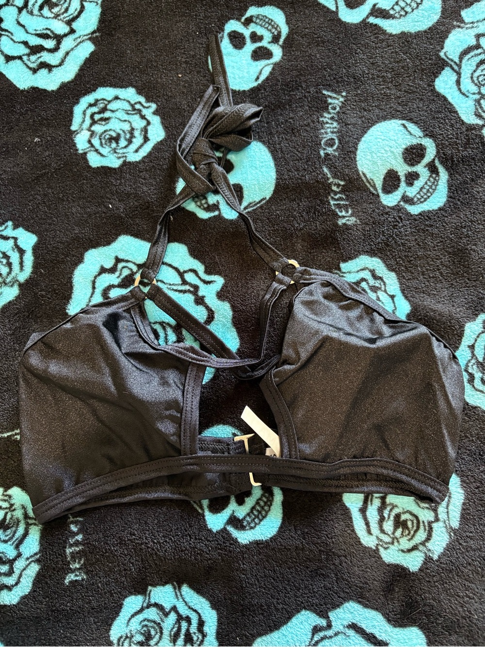 Roma Black Halter Bikini Top
